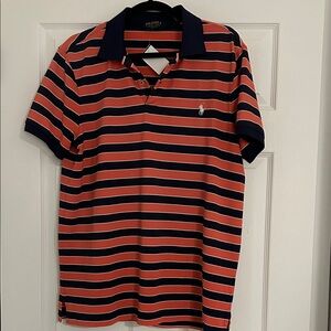 Polo by Ralph Lauren Coral, Navy & White Striped Polo